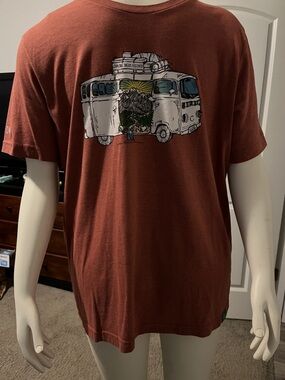 Wild Tribute Rust Graphic Tee with Outdoor Van Print